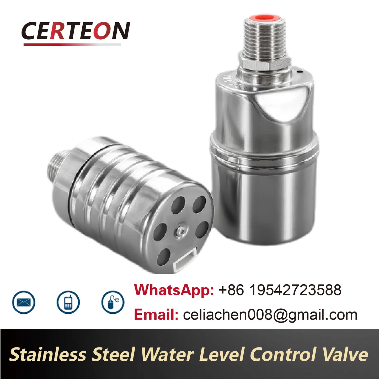Stainless Steel Float Valve 1/2 3/4 1 Inch Auto Shut off Water Level Controller Automatic Fill Valve No Power Needed